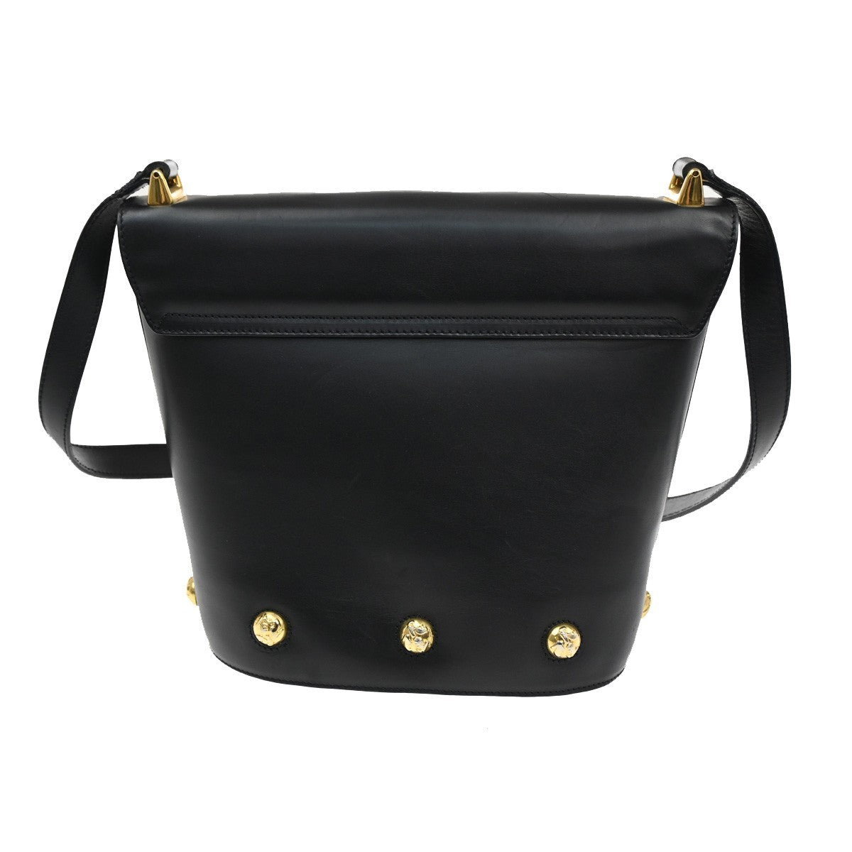 Salvatore Ferragamo Vintage Shoulder Bag Leather, BLACK, LEATHER, Shoulder bag
