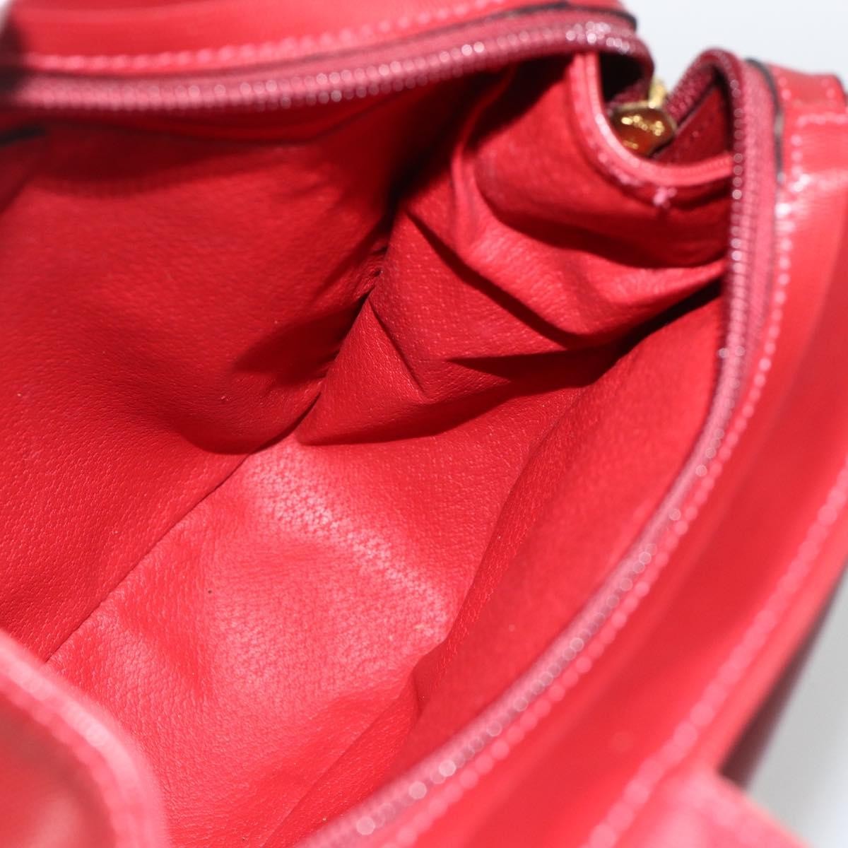 Celine Circle logo Leather, Burgundy, Leather, Tote Bag