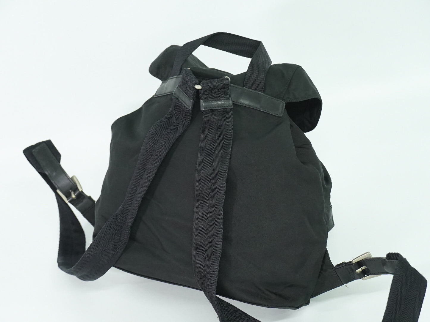 Prada Double Front Pocket Backpack Tessuto, BLACK, NYLON, Backpack