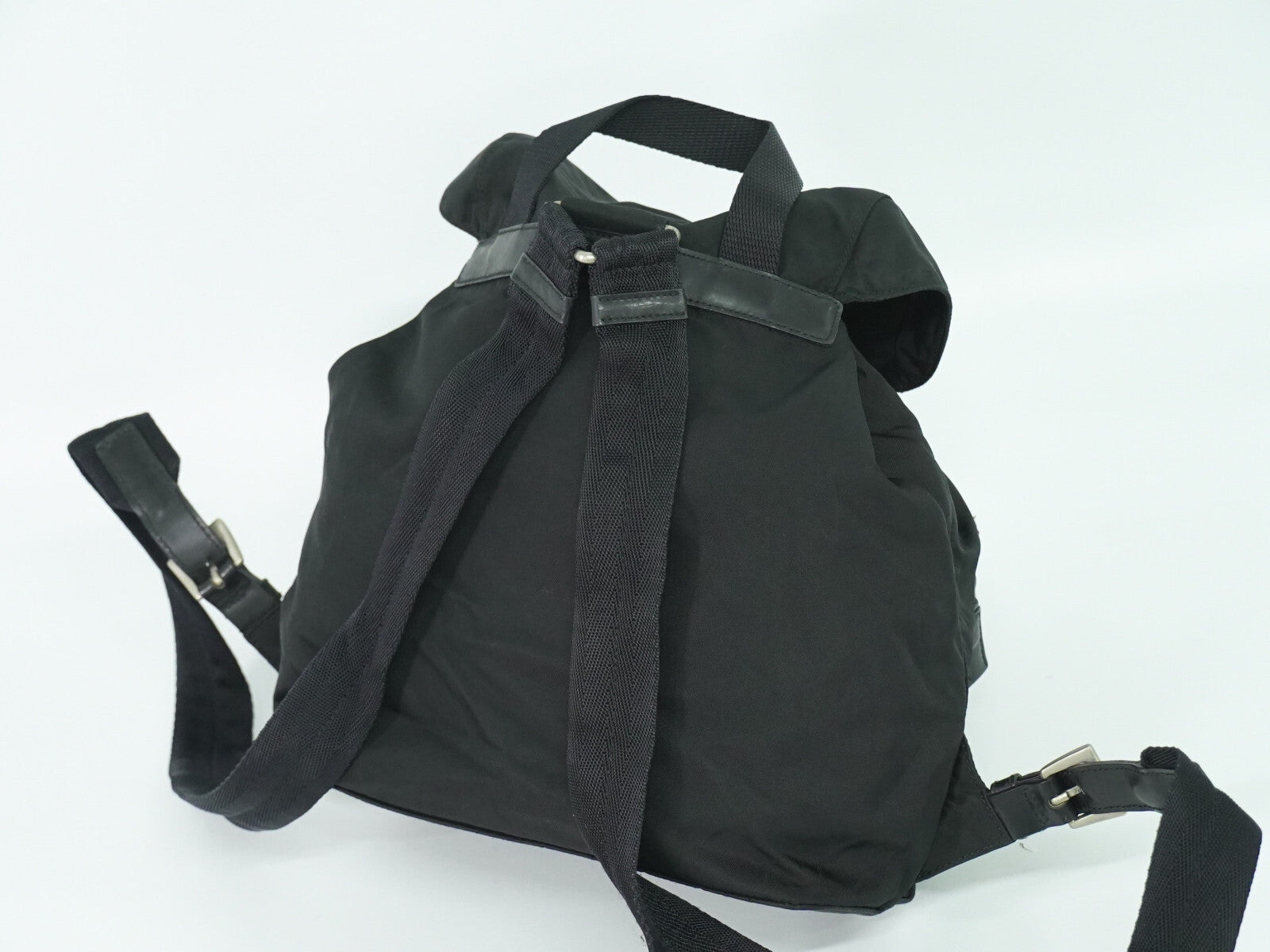Prada Double Front Pocket Backpack Tessuto, BLACK, NYLON, Backpack