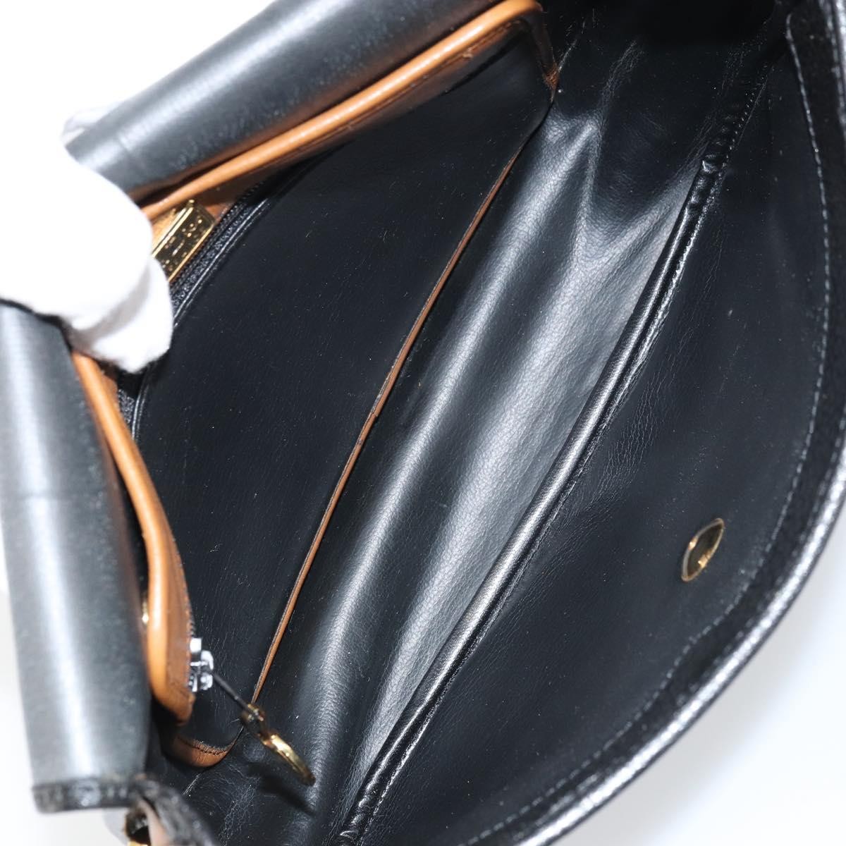 Christian Dior Flap Shoulder Bag Leather, BLACK, LEATHER, Shoulder bag