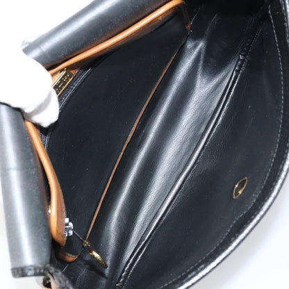 Christian Dior Flap Shoulder Bag Leather, BLACK, LEATHER, Shoulder bag