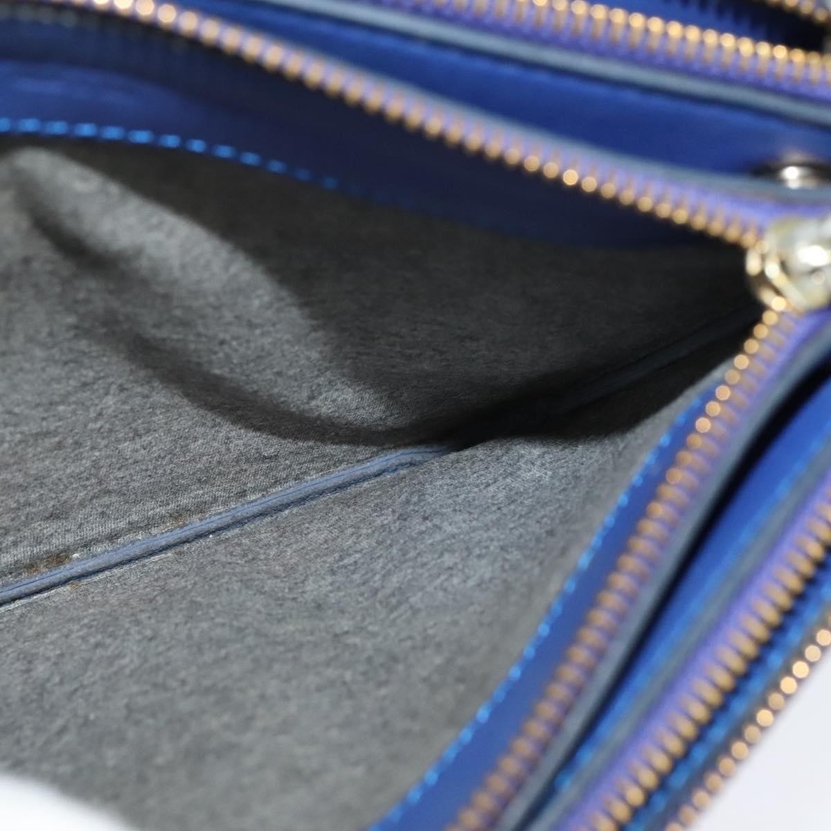 Celine Trio Crossbody Bag Leather, BLUE, LEATHER, Shoulder bag