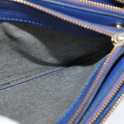 Celine Trio Crossbody Bag Leather, BLUE, LEATHER, Shoulder bag