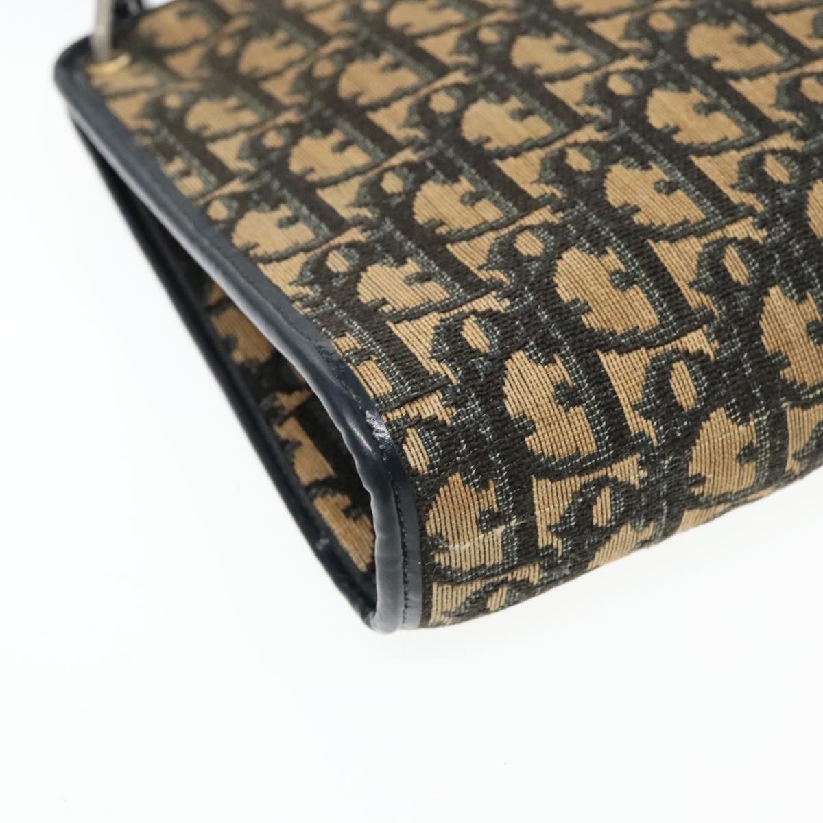 Christian Dior Vintage Trotter Shoulder Bag Canvas, NAVY, CANVAS, Shoulder bag