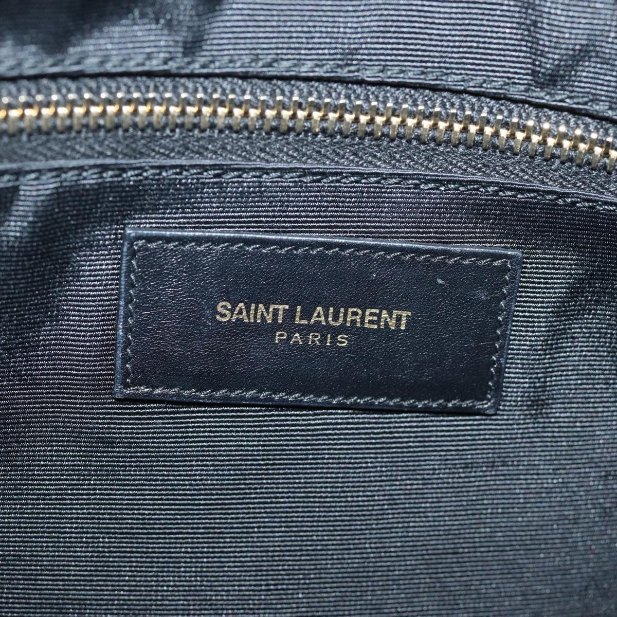 Saint Laurent Shopper Tote Leather, GRAY, LEATHER, Tote bag