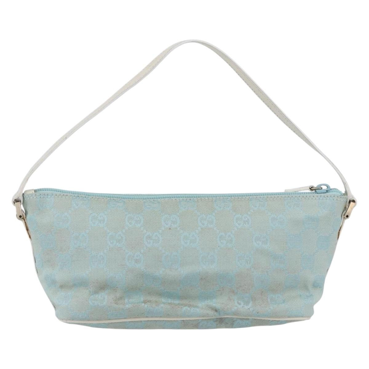 Gucci Vintage Boat Pochette GG Canvas, BLUE, CANVAS, Clutche & pouche