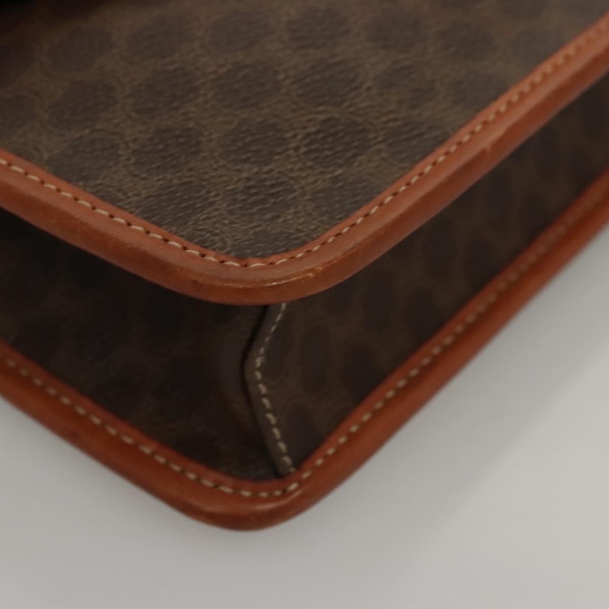 Celine Vintage Macadam Shoulder Bag Canvas, BROWN, CANVAS, Shoulder bag