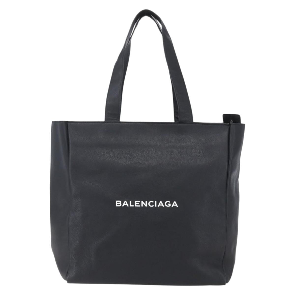 Balenciaga Everyday Carry Tote Leather, BLACK, LEATHER, Tote bag