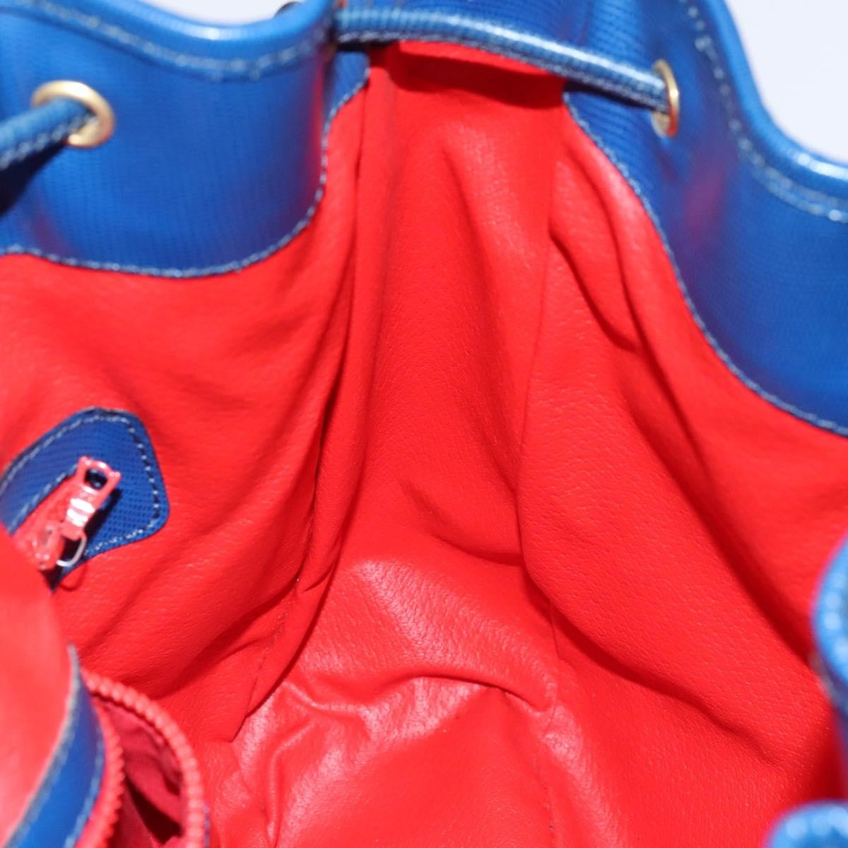 Celine Circle logo Leather, BLUE, LEATHER, Shoulder bag