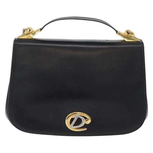 Christian Dior Vintage CD Logo Shoulder Bag Leather, BLACK, LEATHER, Shoulder bag