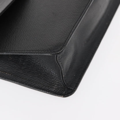 Louis Vuitton Selenga Pochette Taiga Leather, GRAY, LEATHER, Clutche & pouche