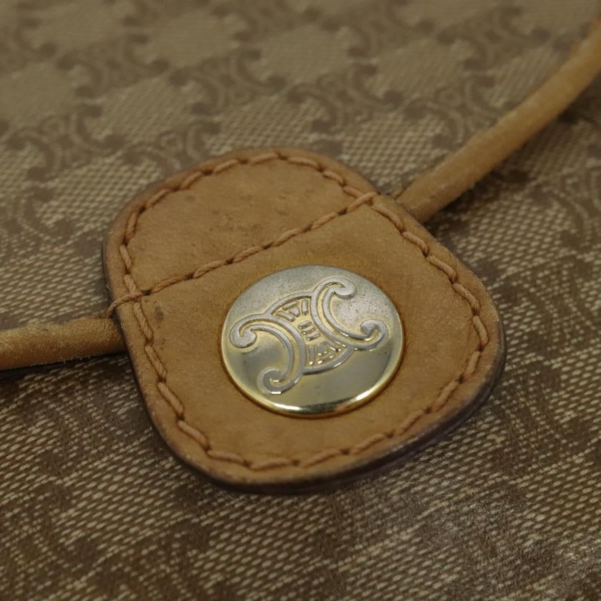 Celine Vintage Macadam Shoulder Bag Macadam Canva  Vinyl, BEIGE, PVC, Shoulder bag