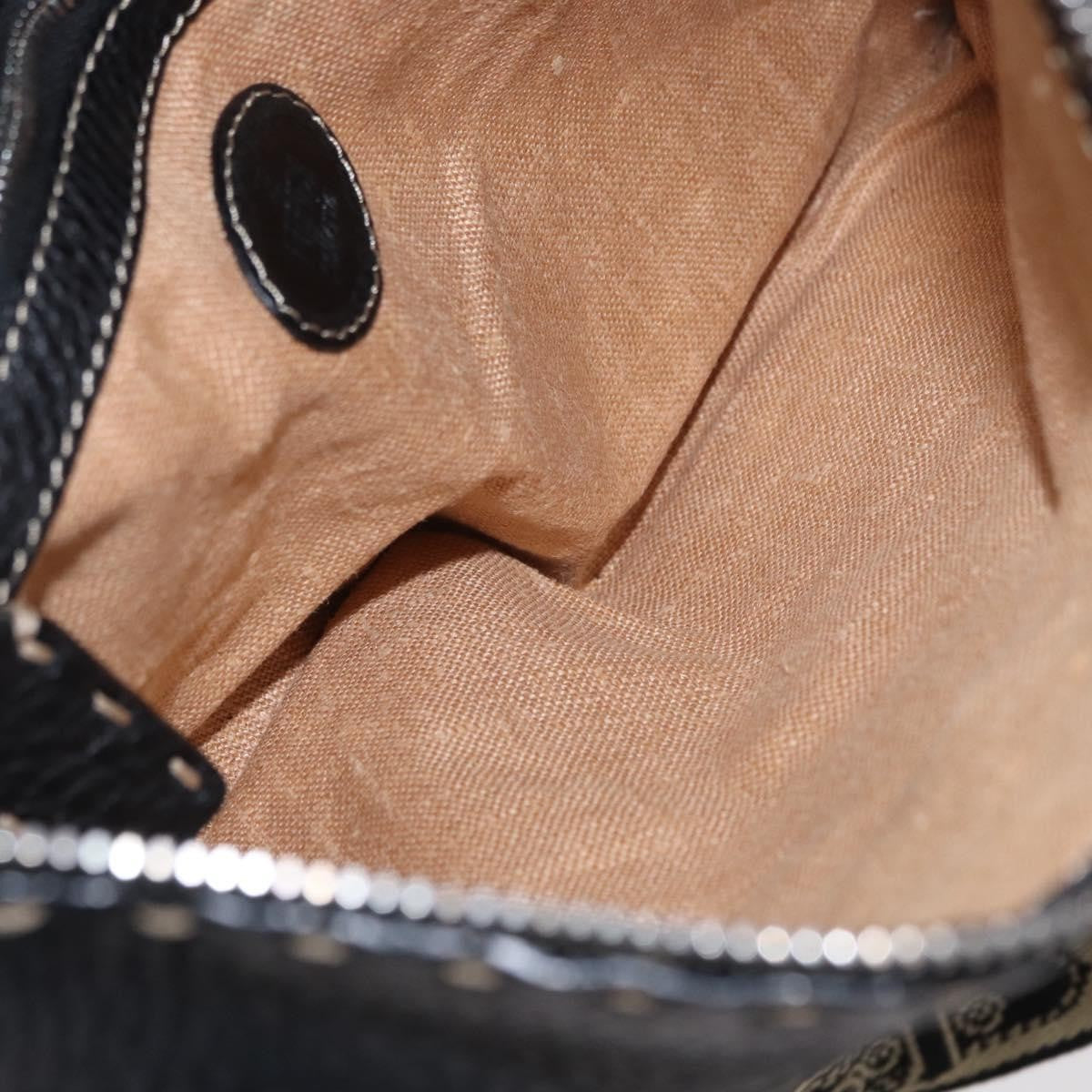 Fendi Vintage Selleria Zip Messenger Bag Leather, BLACK, LEATHER, Shoulder bag