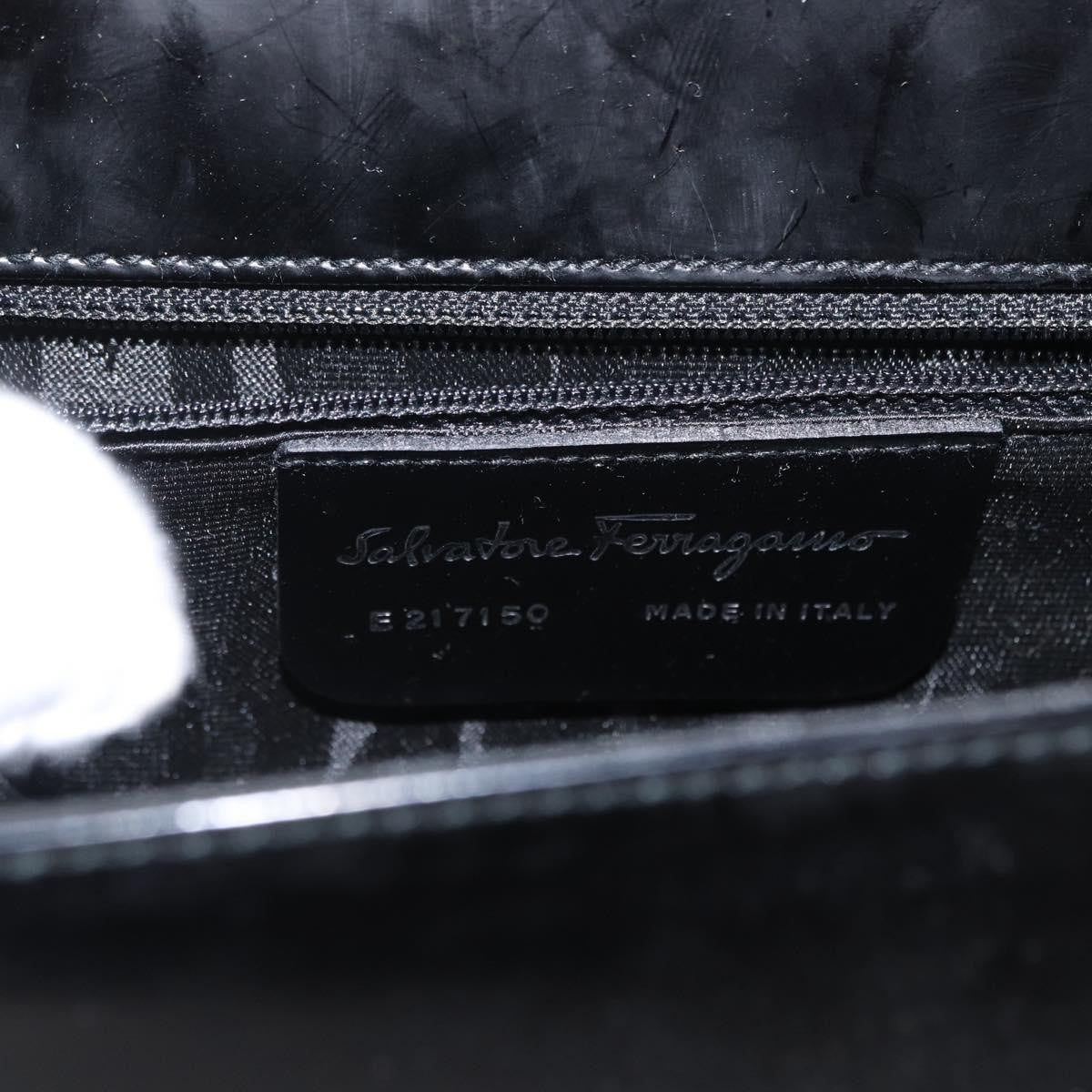 Salvatore Ferragamo Gancini Shoulder Bag Leather, BLACK, LEATHER, Shoulder bag