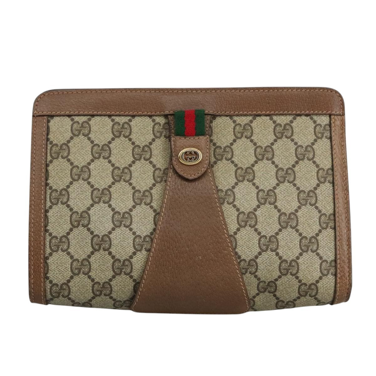 Gucci Vintage old clutch Canvas, BEIGE, PVC, Clutche & pouche