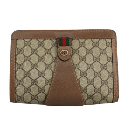 Gucci Vintage old clutch Canvas, BEIGE, PVC, Clutche & pouche