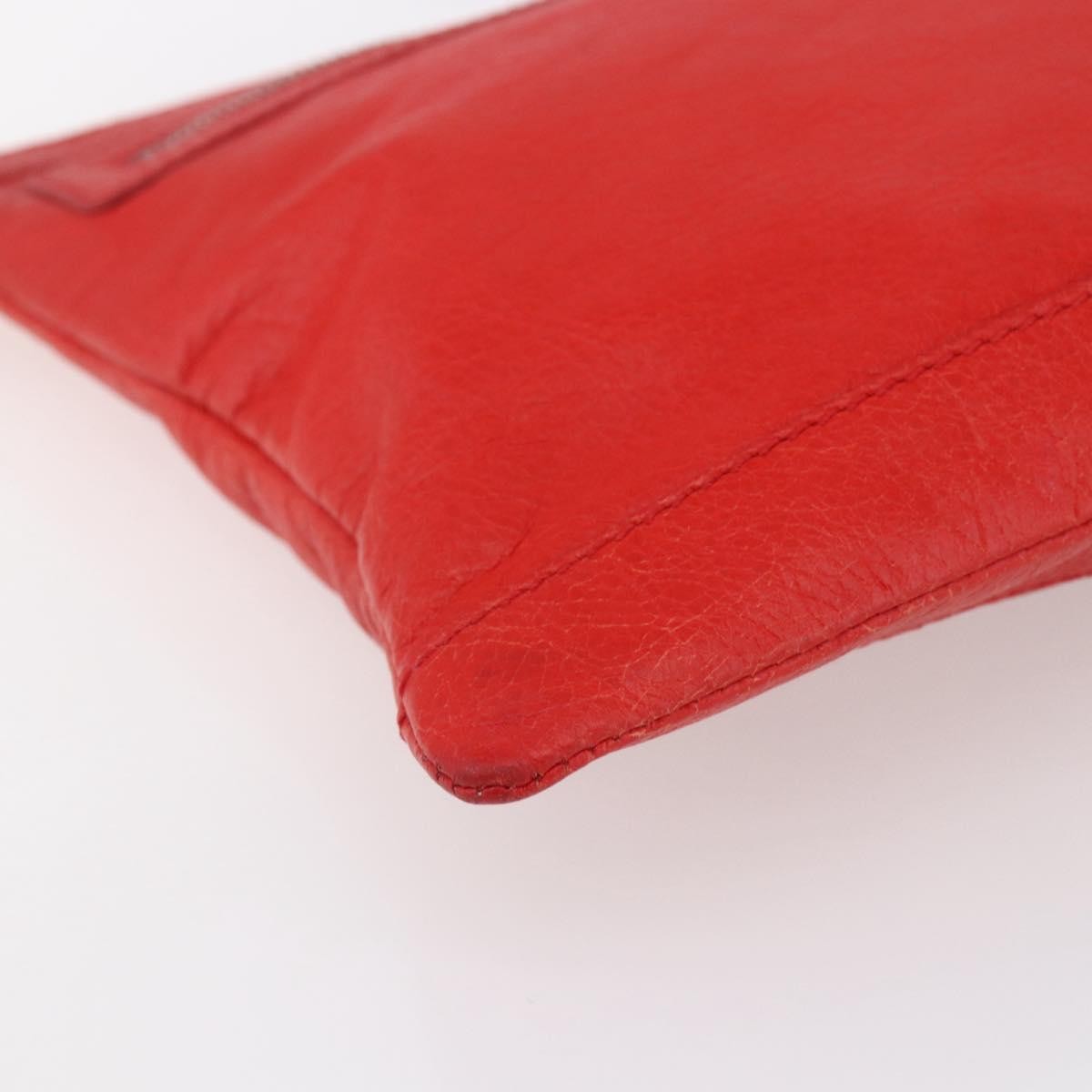 Balenciaga Classic City Clip Pouch Leather, RED, LEATHER, Clutche & pouche