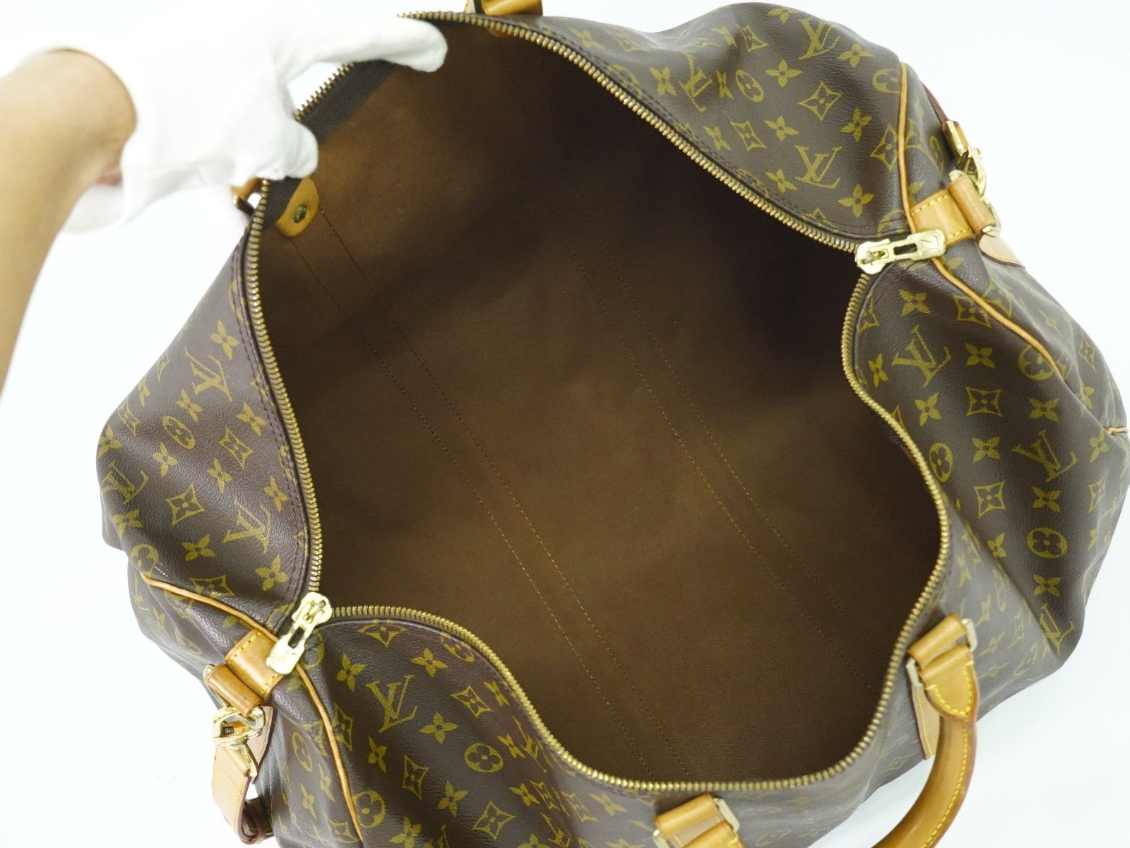 Louis Vuitton Keepall Bandouliere Bag Monogram Canvas, BROWN, CANVAS, Travel bag