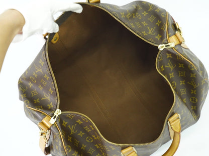 Louis Vuitton Keepall Bandouliere Bag Monogram Canvas, BROWN, CANVAS, Travel bag