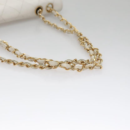 Chanel Flap Clutch Shearling, WHITE, LEATHER, Clutche & pouche