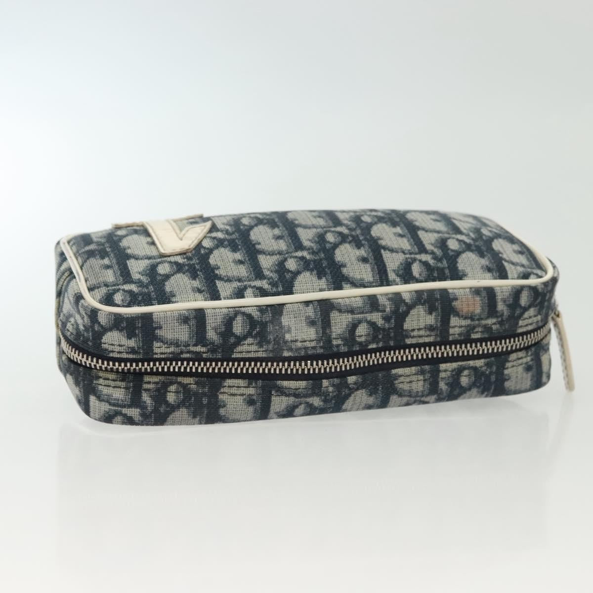 Christian Dior Vintage Trotter Pouch Diorissimo Canvas, NAVY, CANVAS, Clutche & pouche