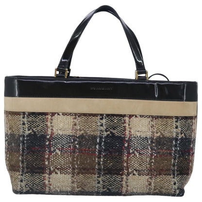 Burberry Vintage tote bag Wool, BEIGE, WOOL, Tote bag