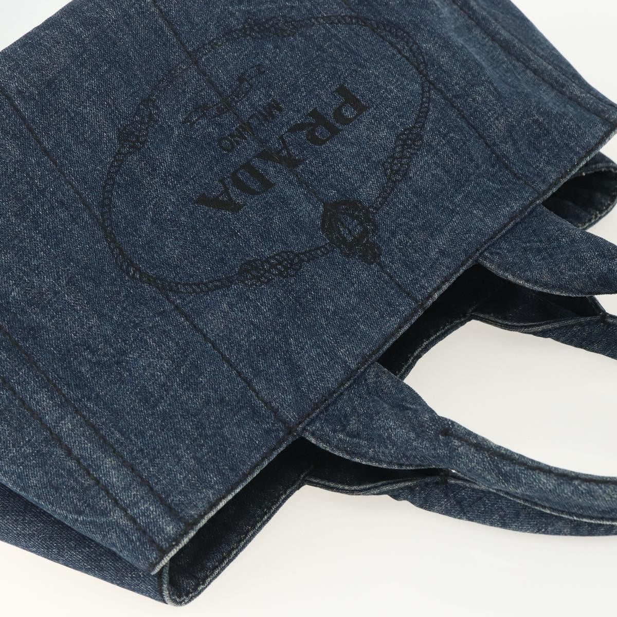 Prada Canapa Tote Denim, BLUE, CANVAS, Tote bag