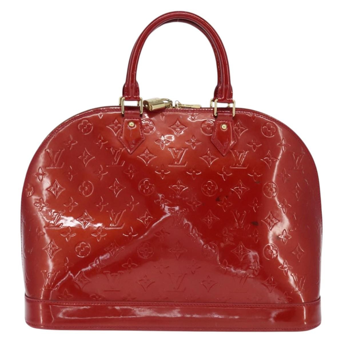 Louis Vuitton Alma Handbag Monogram Vernis, RED, PATENT_LEATHER, Handbag