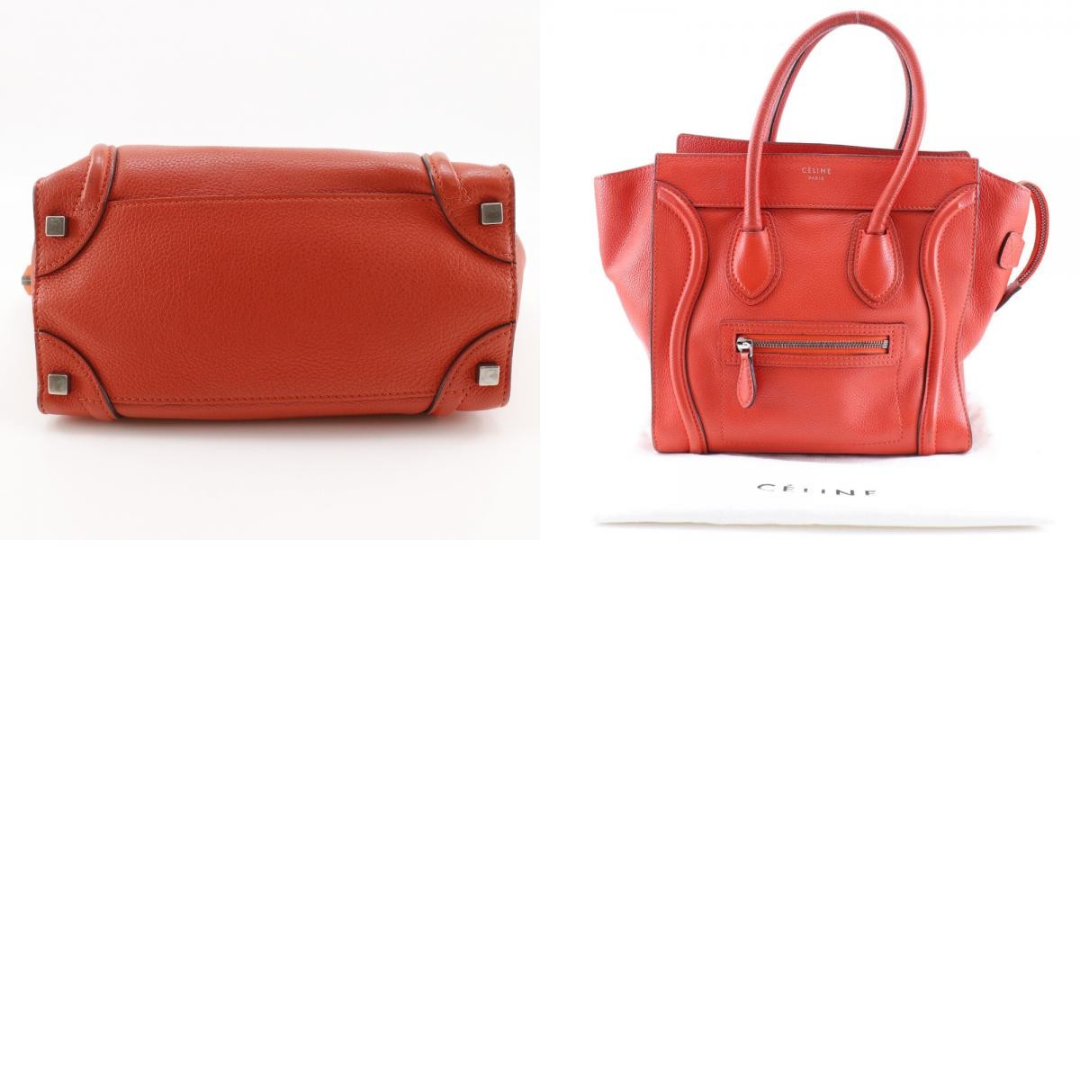 Celine Luggage Bag Grainy Leather, ORANGE, LEATHER, Handbag