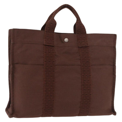 Hermes Fourre Tout Tote Canvas, Brown, Canvas, Tote Bag