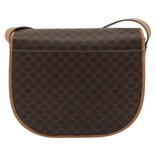 Celine Macadam Shoulder Bag PVC Leather, Brown, Canvas, Shoulder Bag