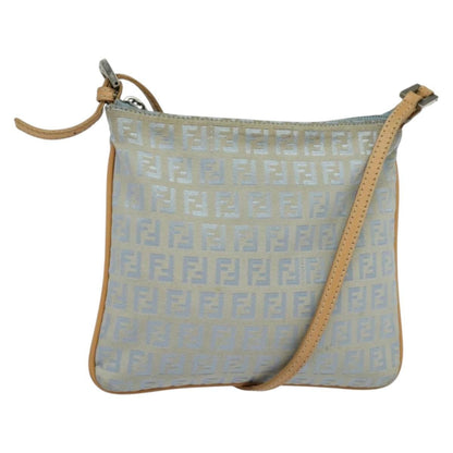 Fendi Vintage Flat Crossbody Bag Zucchino Canvas, BLUE, CANVAS, Shoulder bag