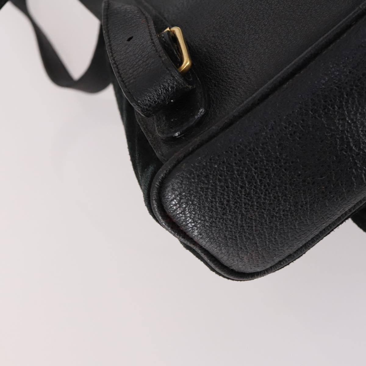 Gucci Vintage Bamboo Backpack Suede, BLACK, SUEDE, Backpack