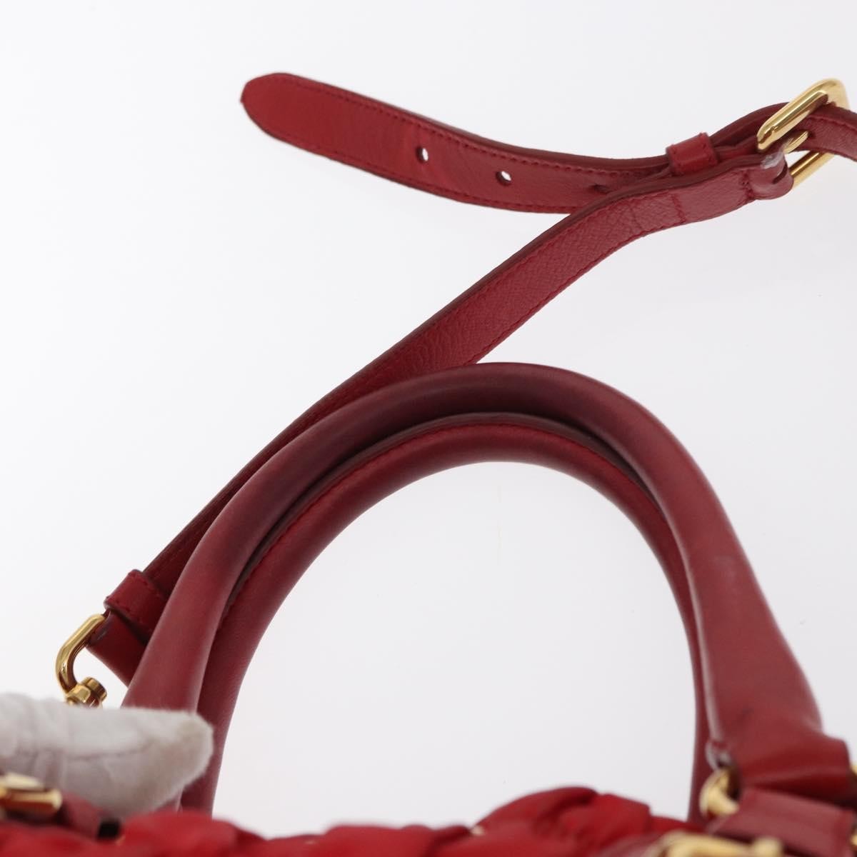 Prada Gaufre Convertible Tote Leather and Tessuto, RED, NYLON, Handbag