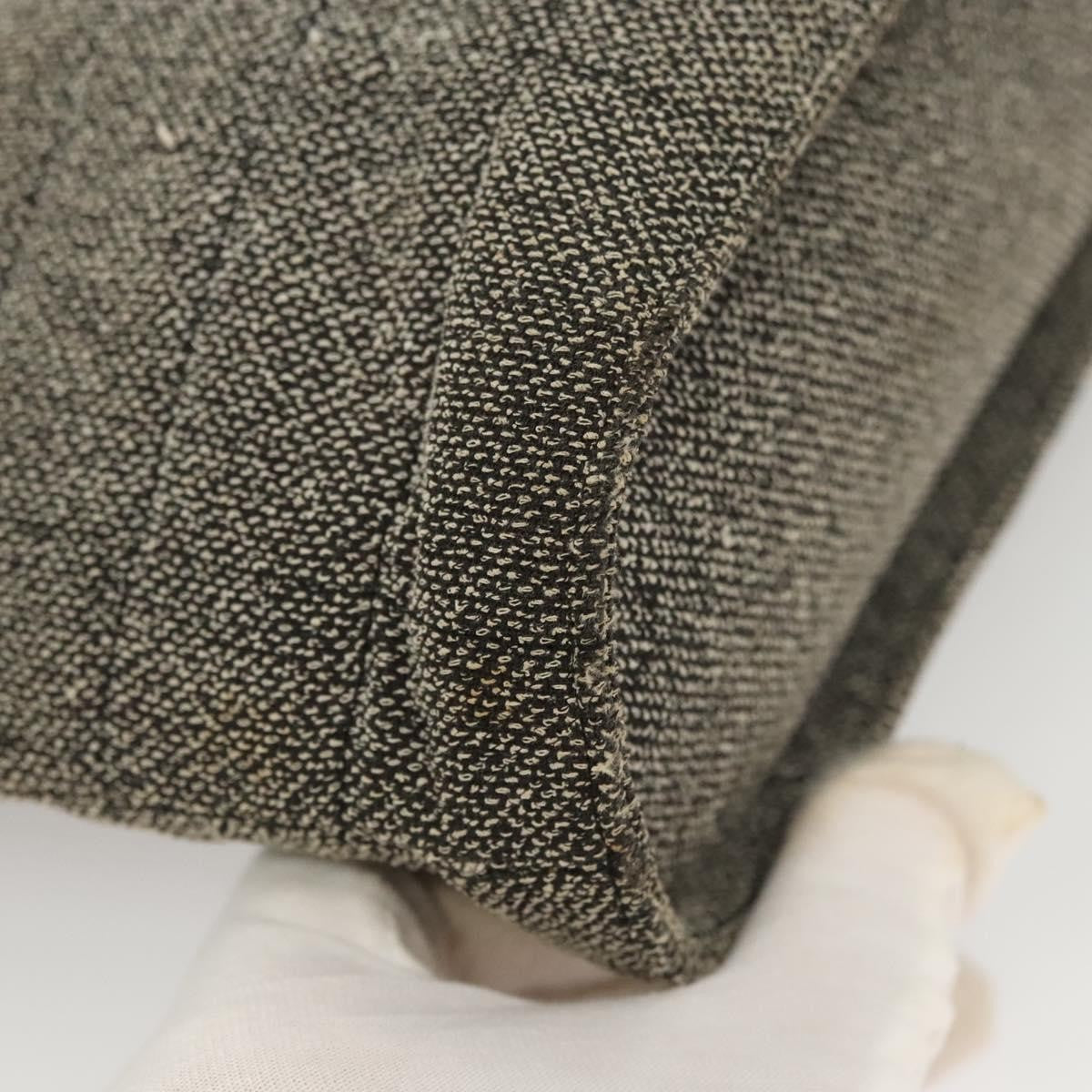 Chanel Vintage Chocolate Bar Tote Quilted Canvas, GRAY, CANVAS, Tote bag