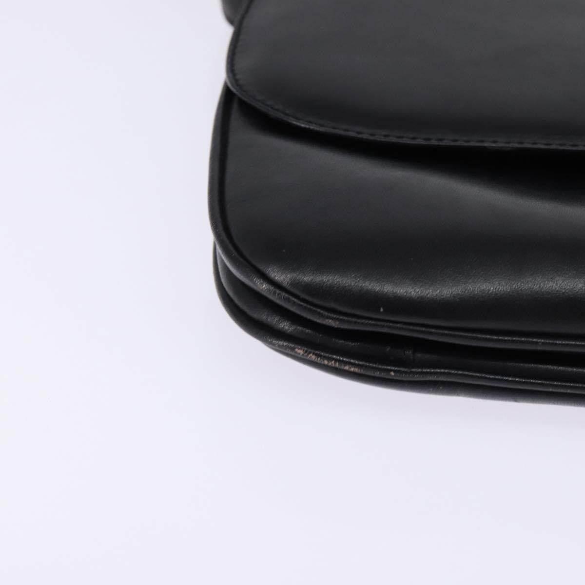 Celine Vintage Triomphe Shoulder Bag Leather, BLACK, LEATHER, Shoulder bag