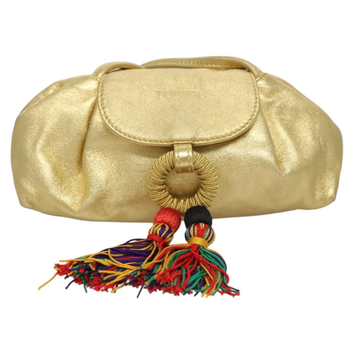 Loewe Vintage Crossbody Leather, GOLD, LEATHER, Shoulder bag