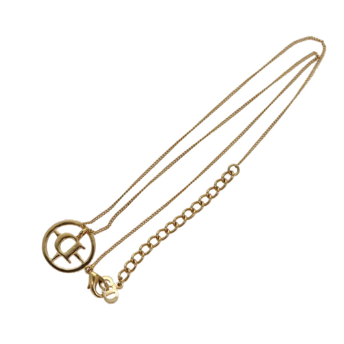 Christian Dior D logo Pendant Necklace Metal, GOLD, METAL, Necklace