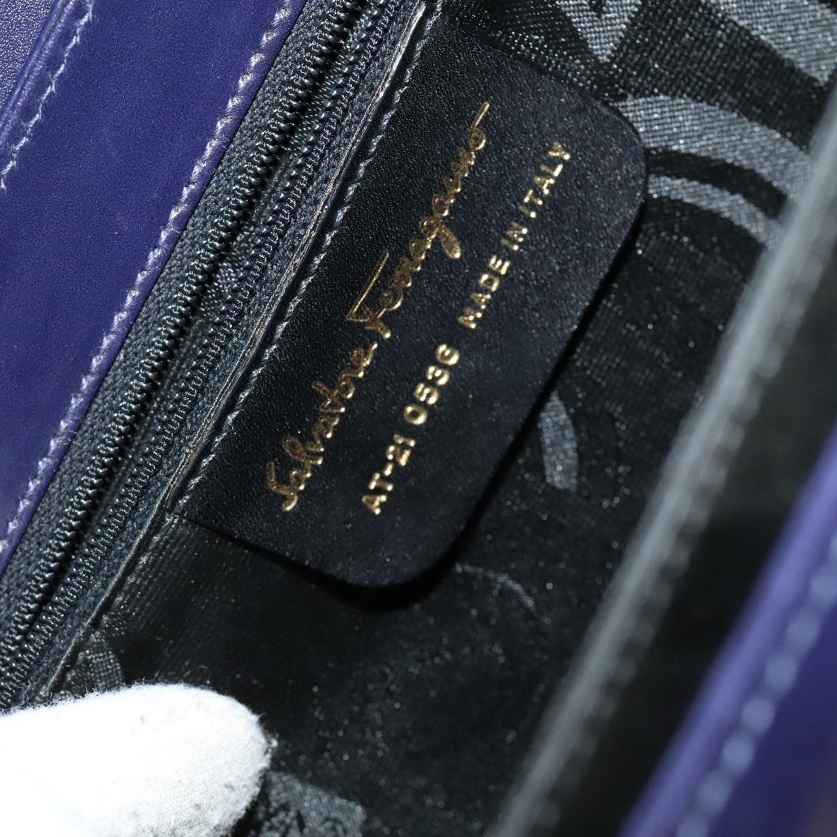 Salvatore Ferragamo Gancini Convertible Top Handle Bag Leather, PURPLE, LEATHER, Handbag