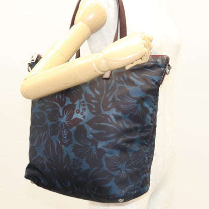 Prada Convertible Tote Printed Tessuto with Saffiano, BLUE, NYLON, Tote bag