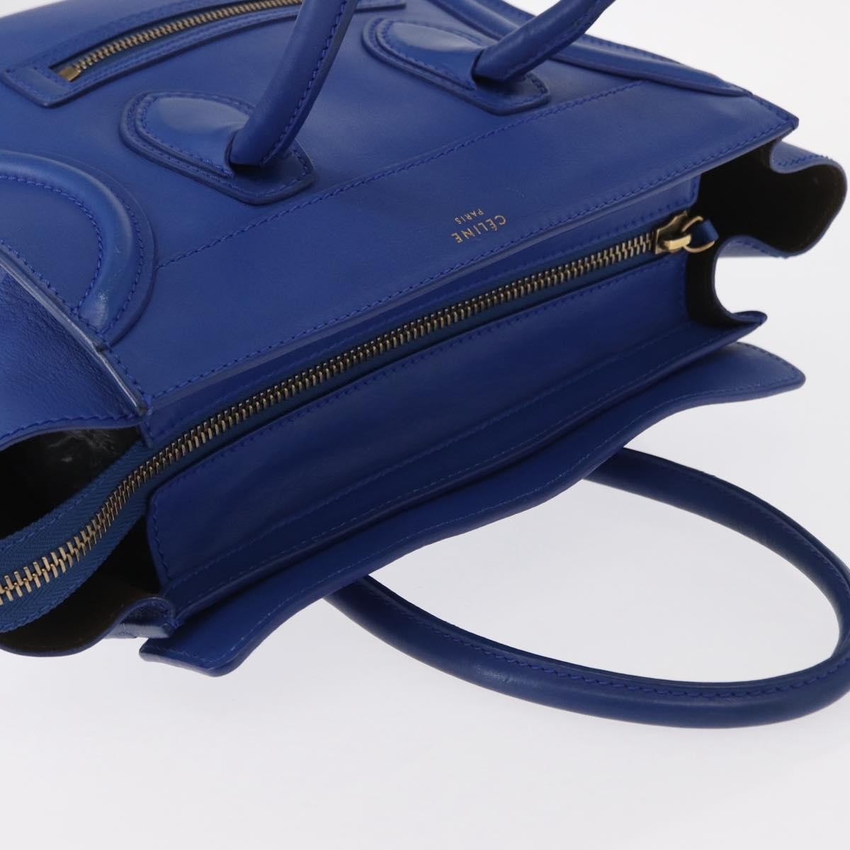 Celine Luggage Bag Smooth Leather, BLUE, LEATHER, Handbag