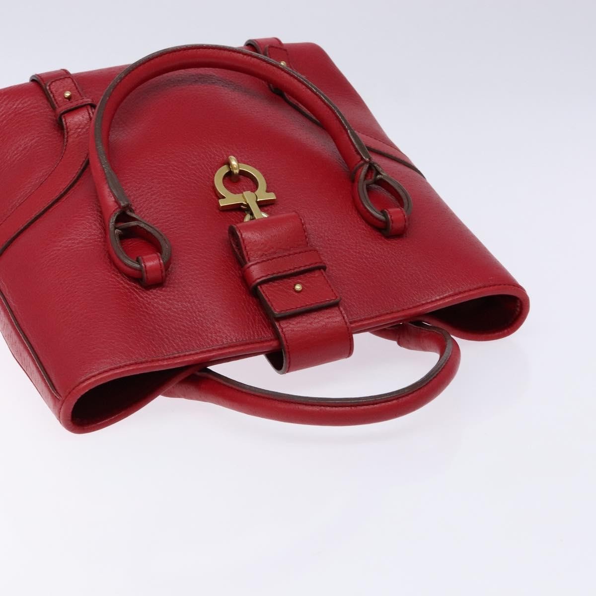 Salvatore Ferragamo Gancini handbag Leather, RED, LEATHER, Handbag