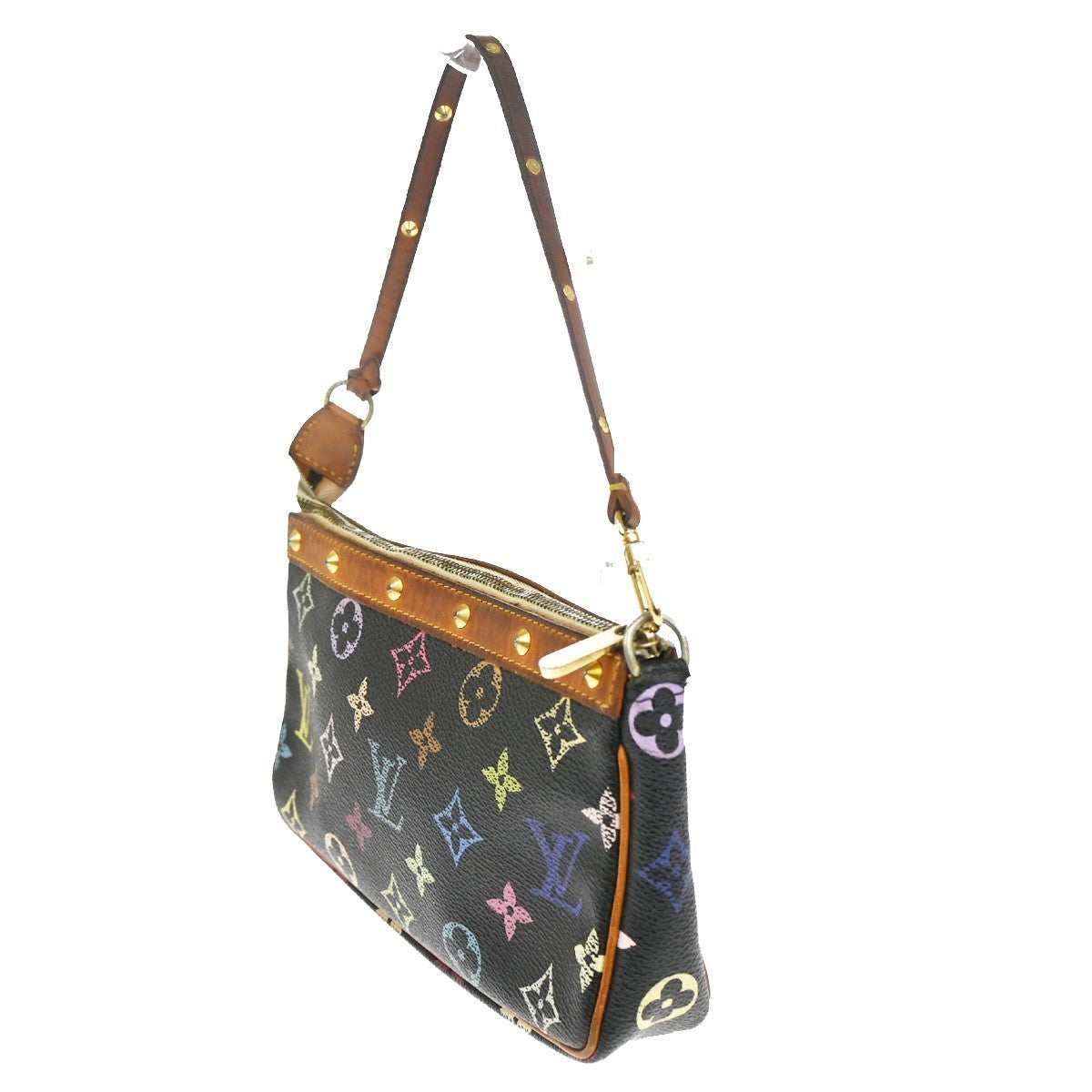Louis Vuitton Pochette Accessoires Monogram Multicolor, BLACK, CANVAS, Clutche & pouche