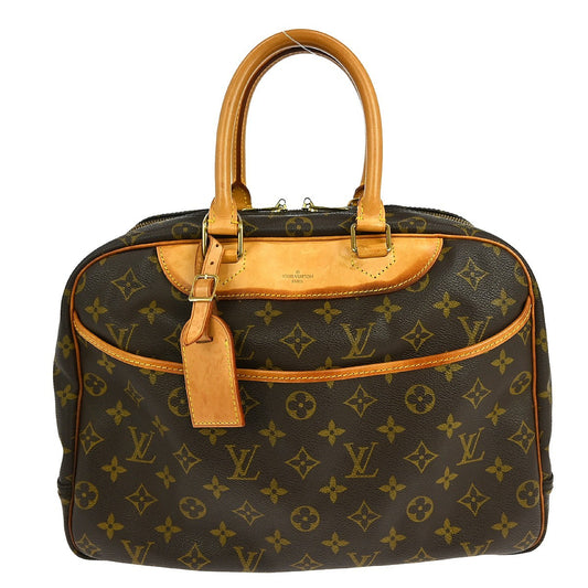 Louis Vuitton Deauville Handbag Monogram Canvas, BROWN, CANVAS, Handbag