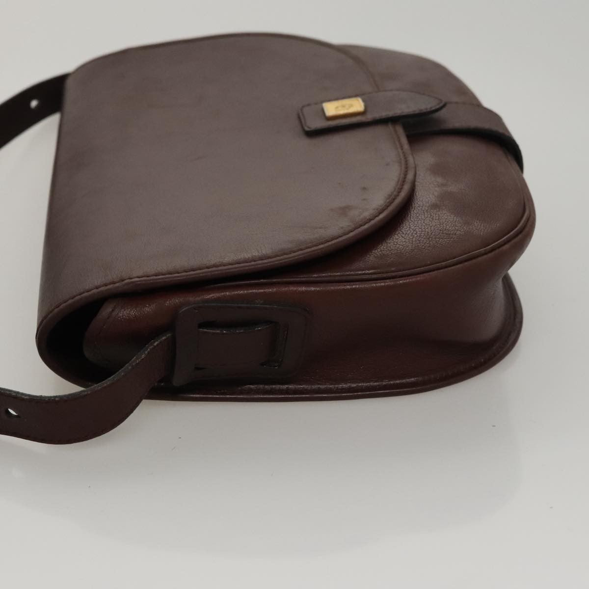 Christian Dior Vintage Trotter Shoulder Bag Canvas, BURGUNDY, LEATHER, Shoulder bag