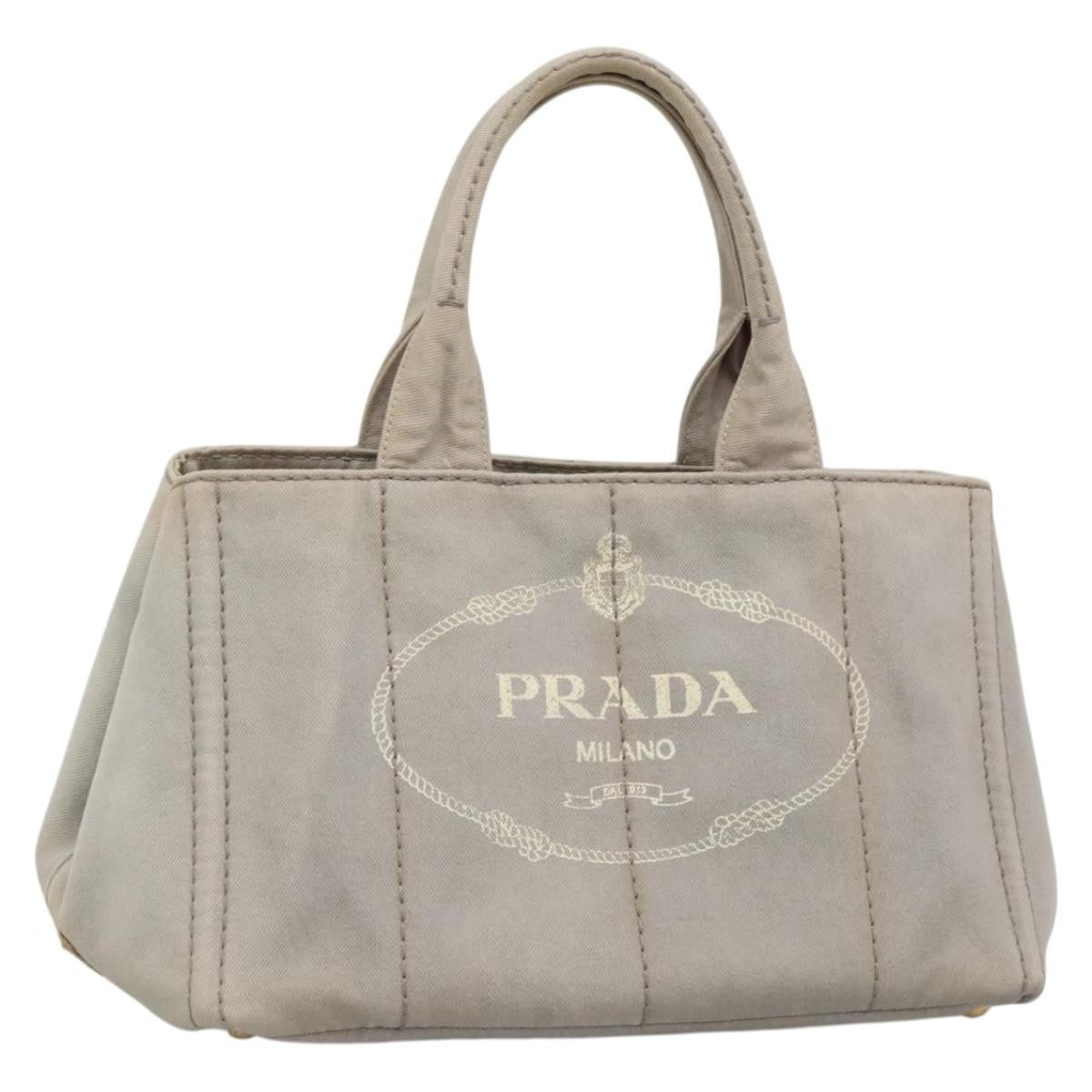 Prada Canapa Convertible Tote Canvas, GRAY, CANVAS, Tote bag