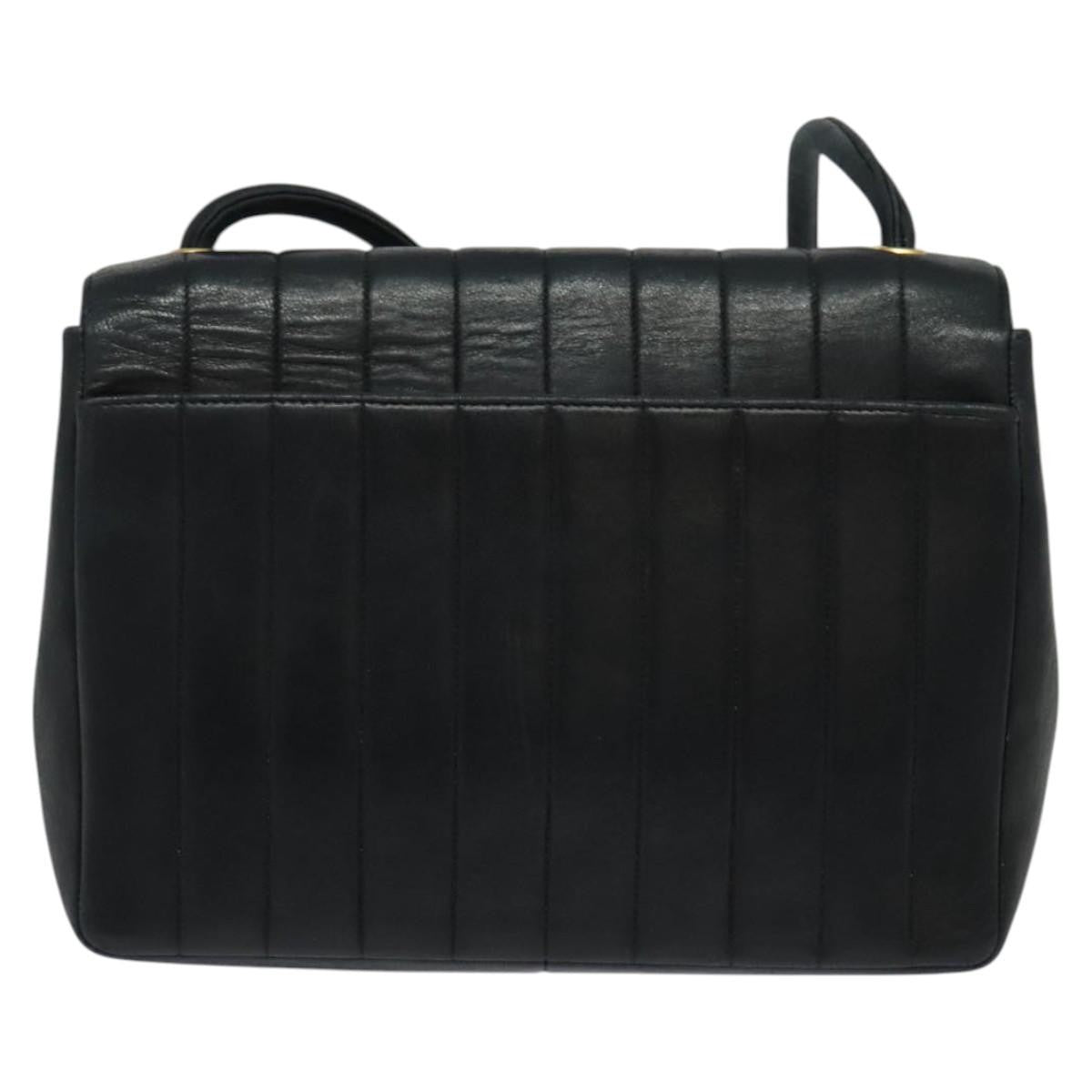 Chanel Vintage Vertical CC Flap Bag Leather, BLACK, LEATHER, Shoulder bag