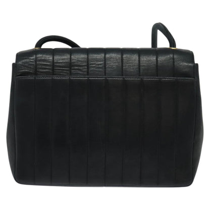 Chanel Vintage Vertical CC Flap Bag Leather, BLACK, LEATHER, Shoulder bag