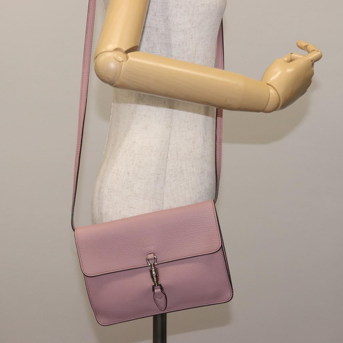 Gucci Jackie Soft Flap Shoulder Bag Leather, PINK, LEATHER, Shoulder bag